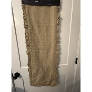 Nicole Miller Home Table Runner Light Brown Gold Thread 16” X 90” NWT